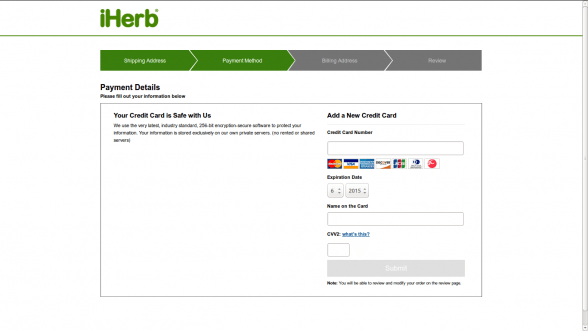 Credit Card-iHerb-Korea-PayPal-ordering