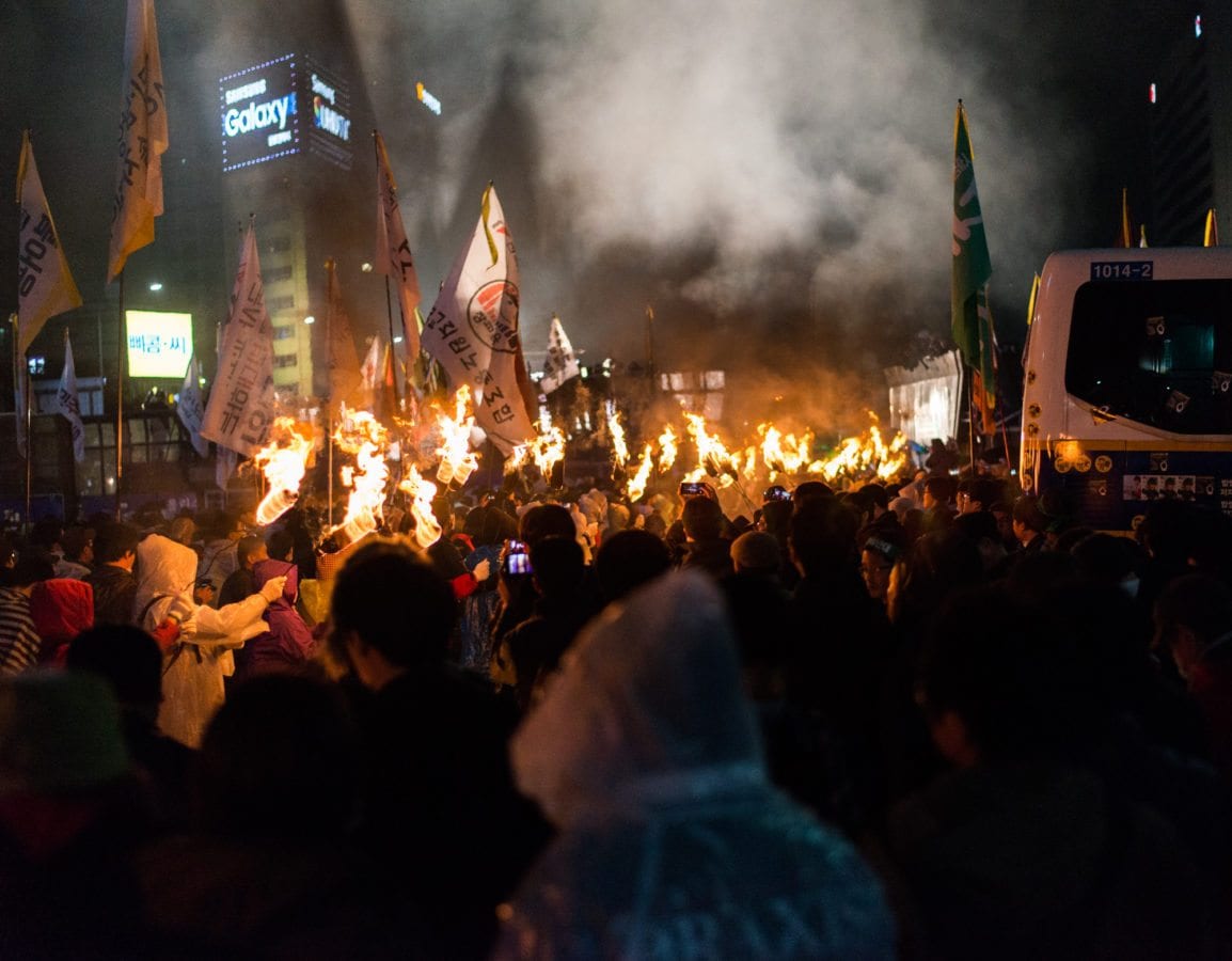 Seoul Protests 11/14 Fire