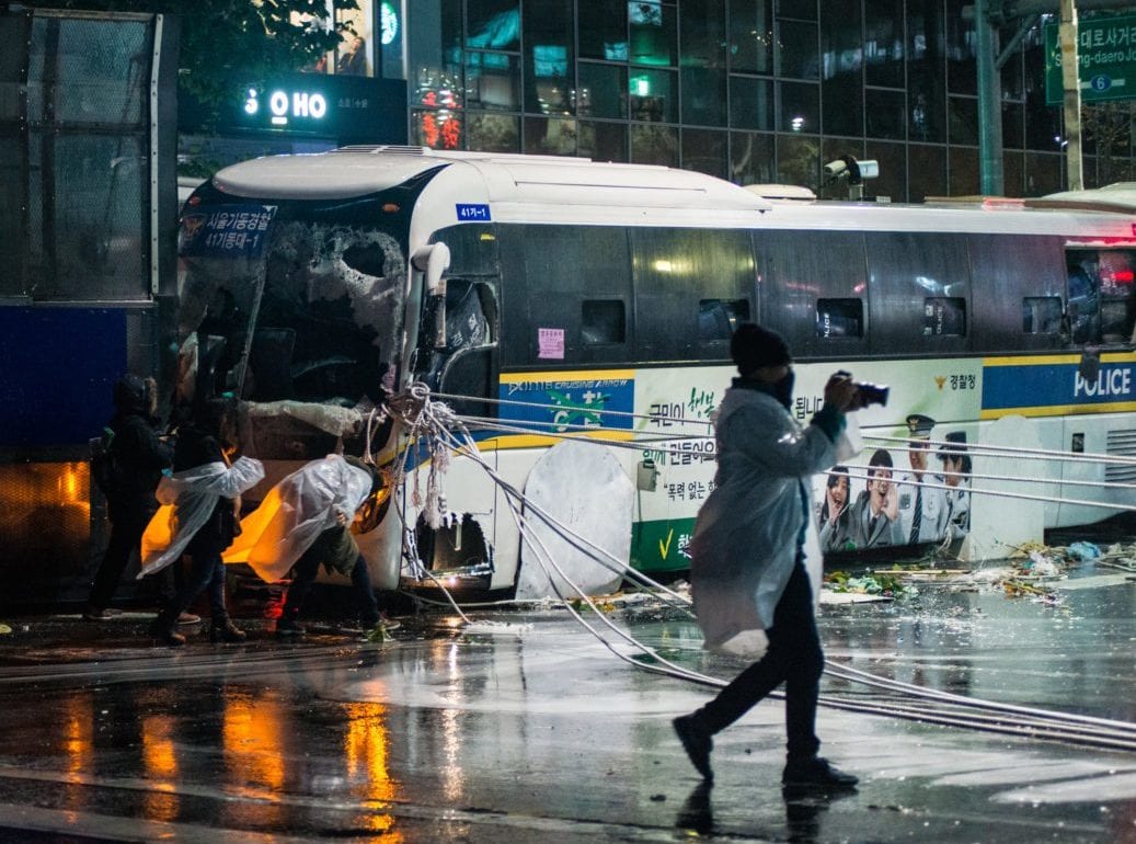 Seoul Protests 11/14 bus