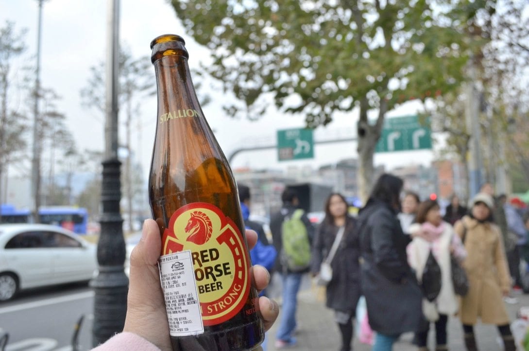 filipino market in seoul red horse beer