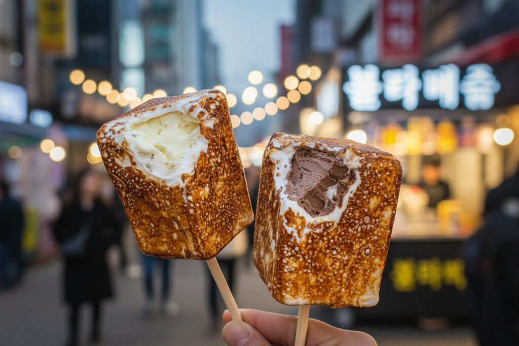 marshmallow ice cream filled flavor torched street