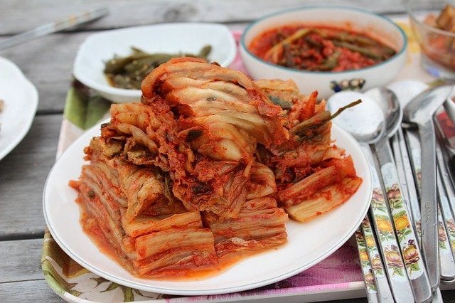 Where does the Lactobacillus in kimchi come from?