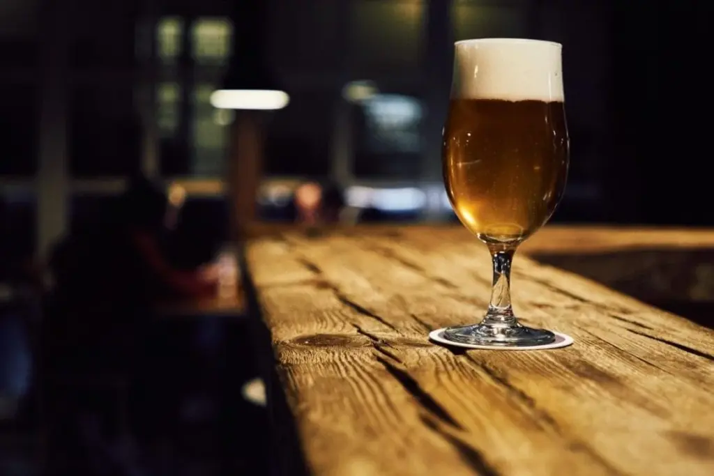 glass with beer inside