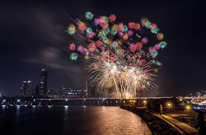 han river fireworks show event seoul event