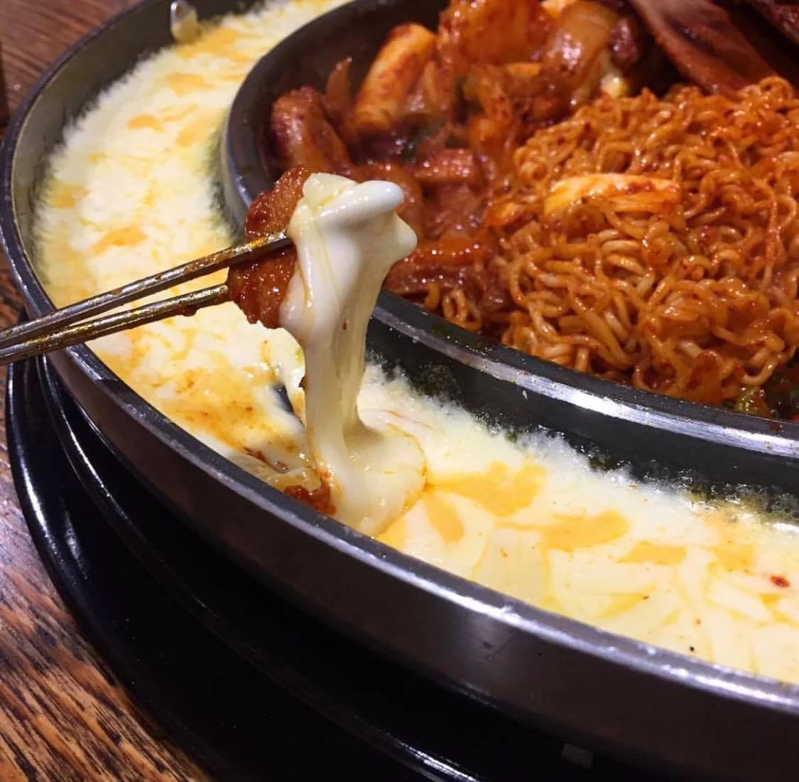 Comida coreana dak galbi pollo queso mejor popular