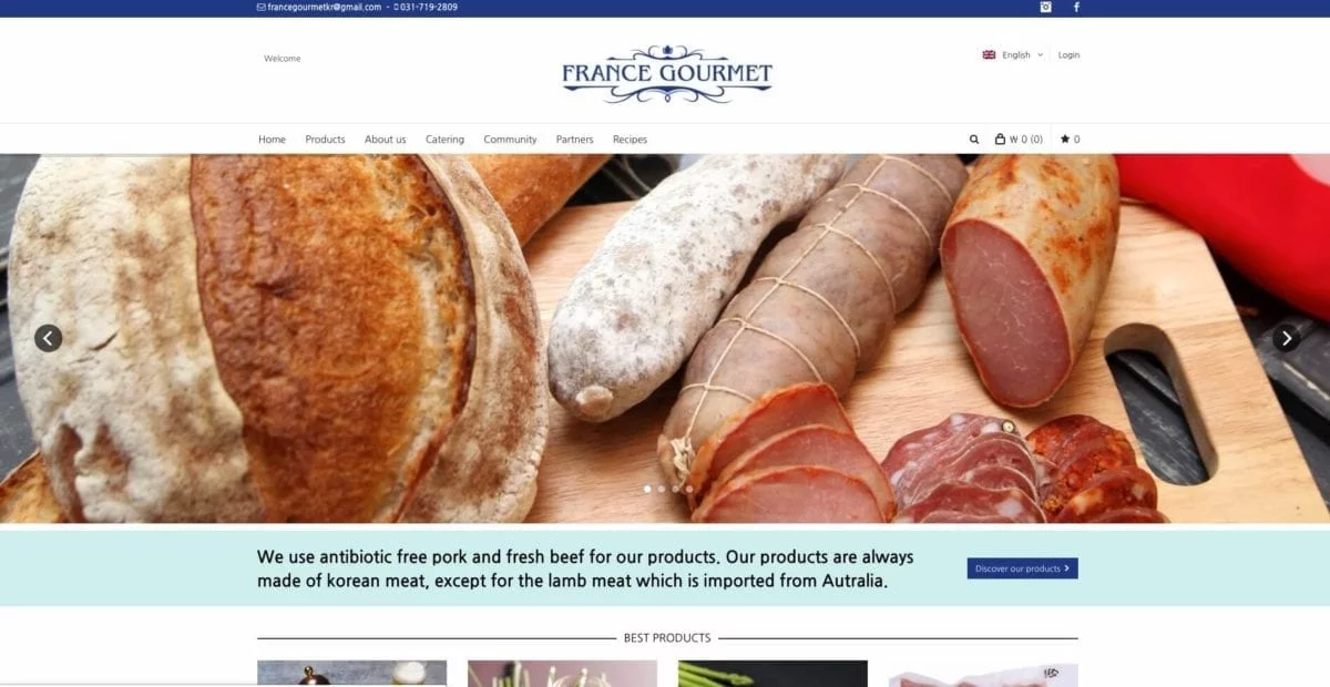Frankrike gourmet online shopping korea utländsk mat