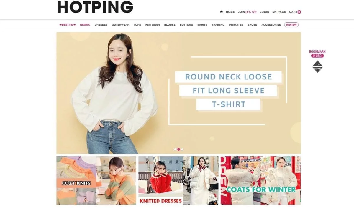hotping de compras online de roupas de moda