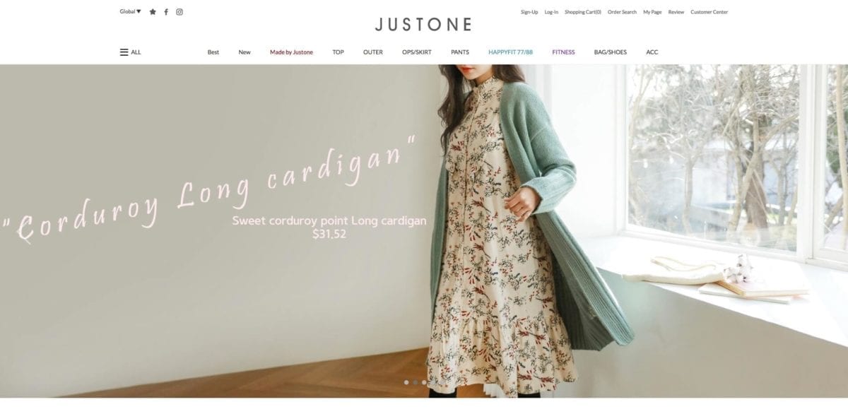 justone online shopping clothes fashion