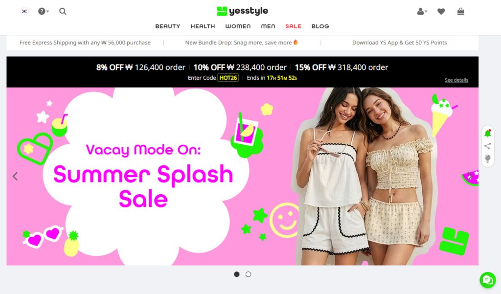 yesstyle online shopping korea