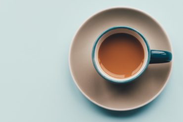 Overhead shot of a cup of espresso