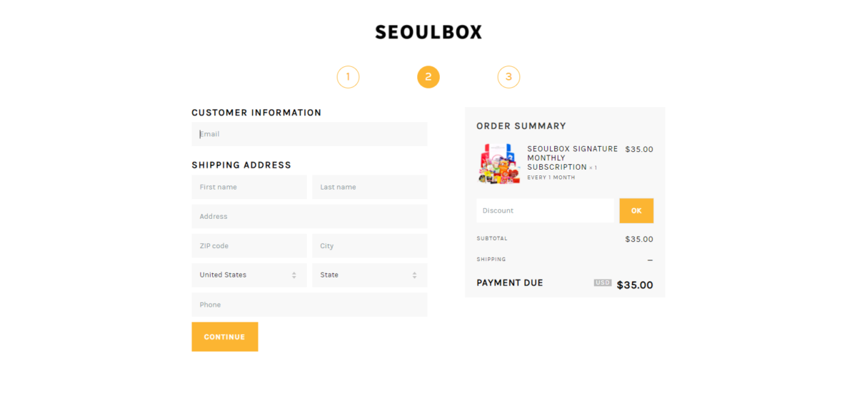 seoulbox checkout