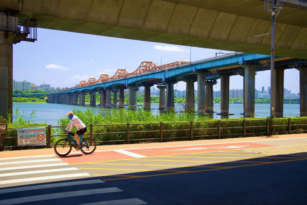 enjoy spring in korea biking along han river