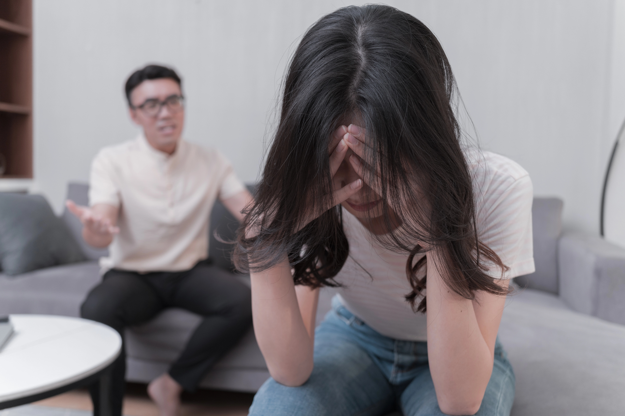 A Korean couple has an argument