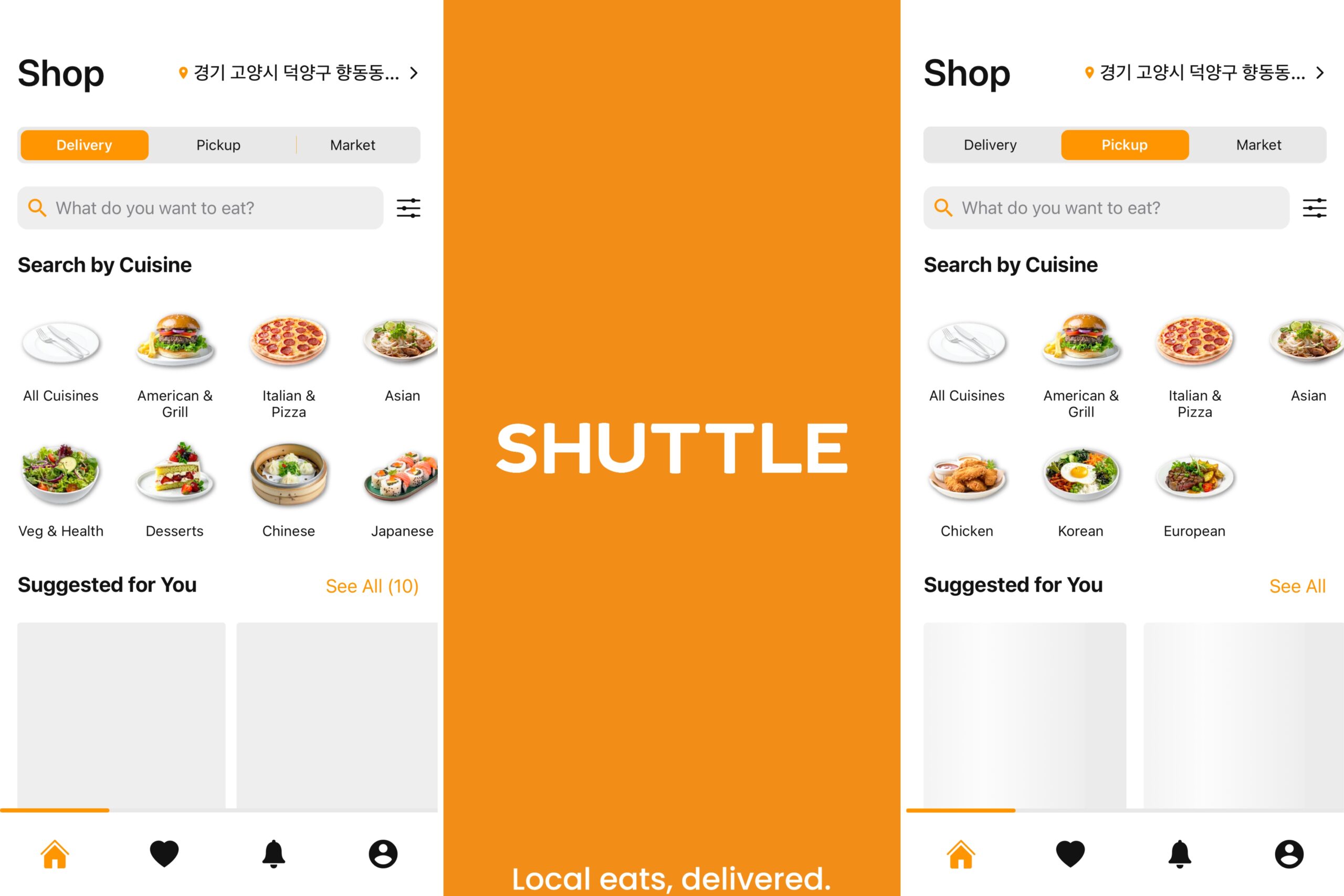 Shuttle korean app delivery food foreigner friendly